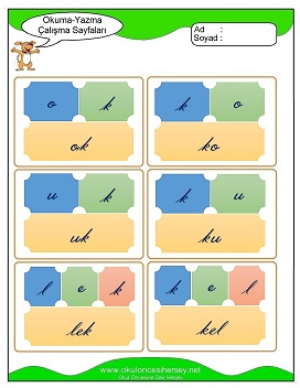 k sesi Hece Kartları